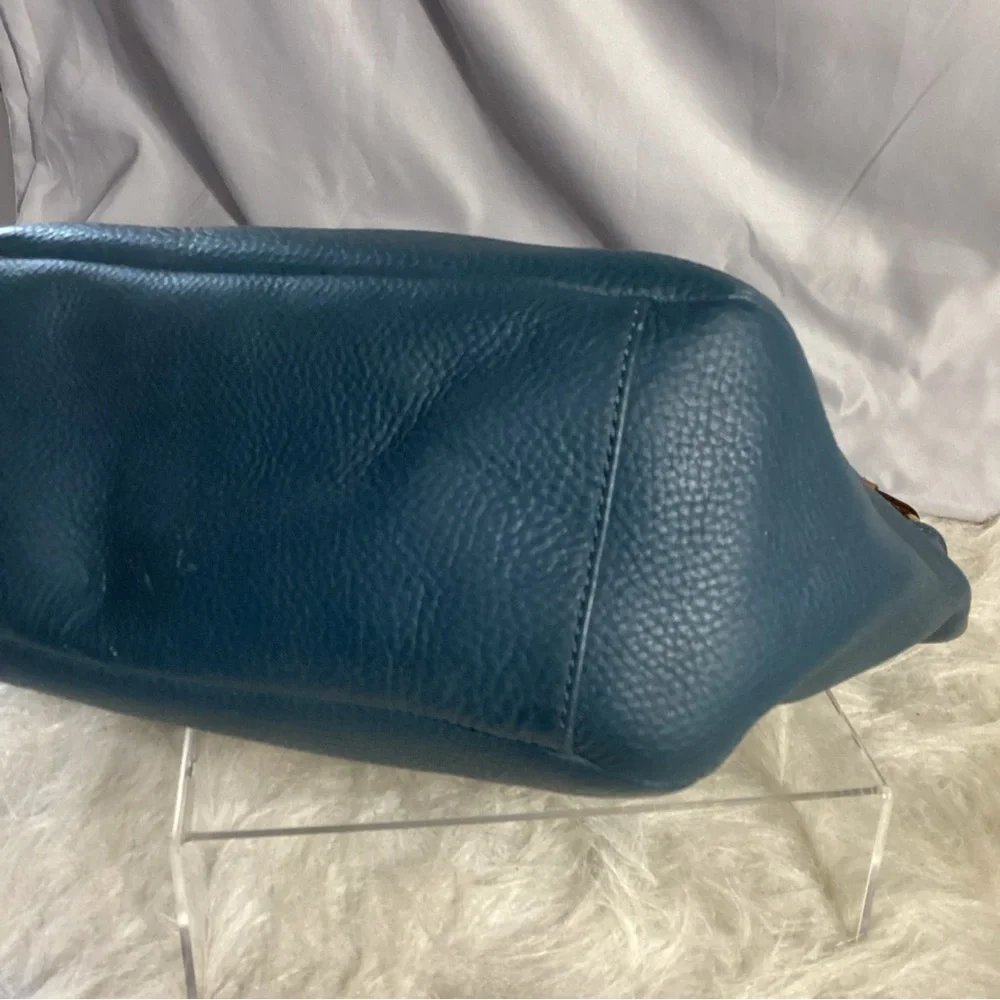 Marc Jacobs Blue Pebbled Leather Hobo Shoulder Bag with Long Strap